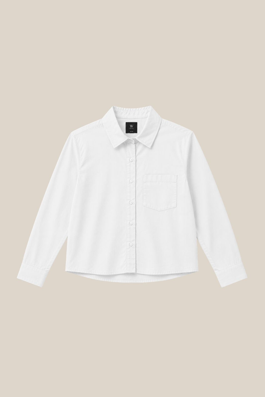 REGULAR FIT BUTTON DOWN CROP SHIRT