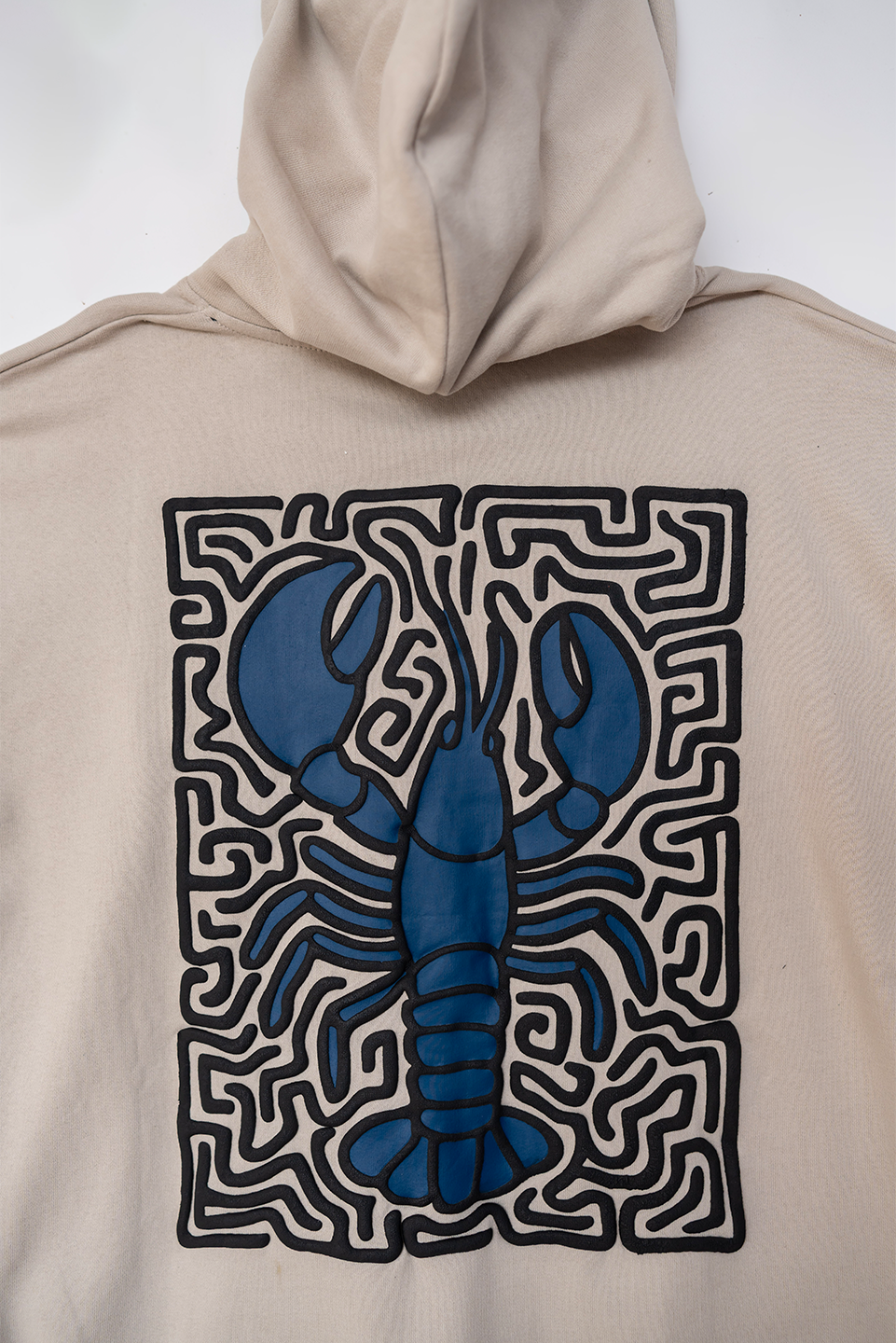 BEIGE LOBSTER MAZE HOODIE