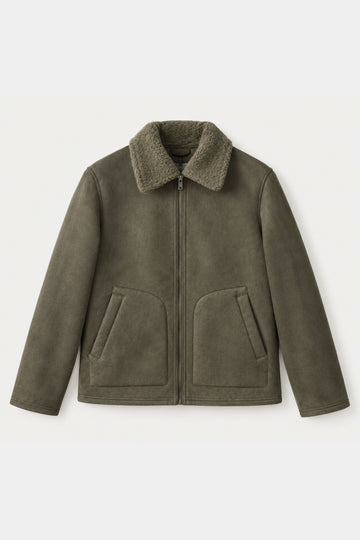 SHERPA COLLAR SUEDE JACKET