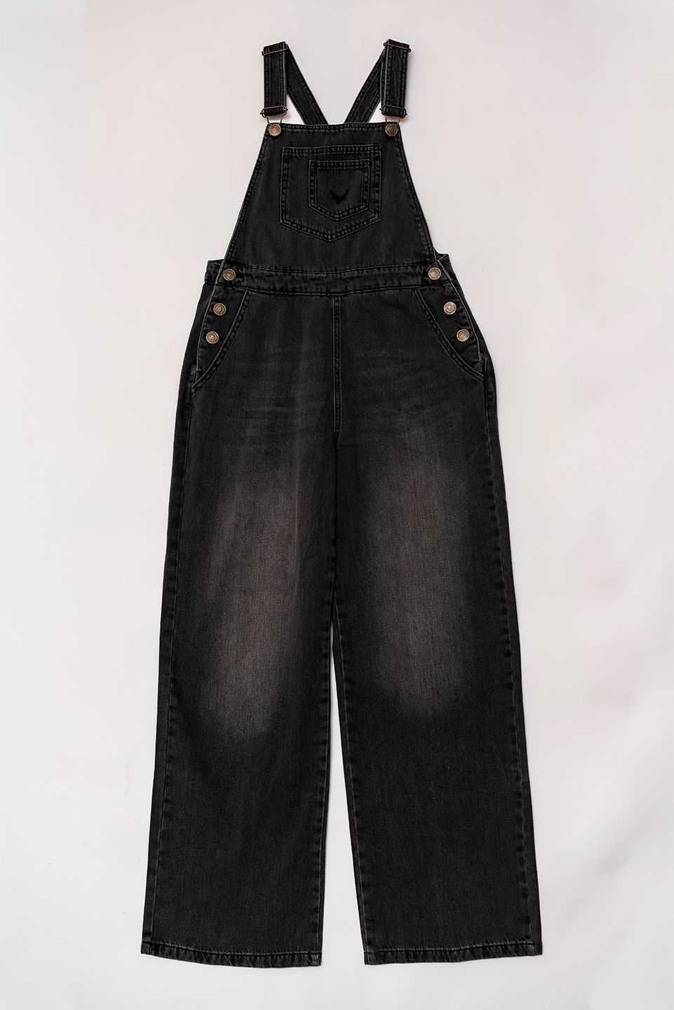 BLACK DENIM OVERALL