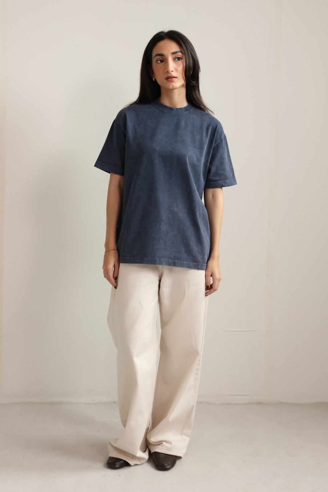 ACID WASH TEE - BLUE