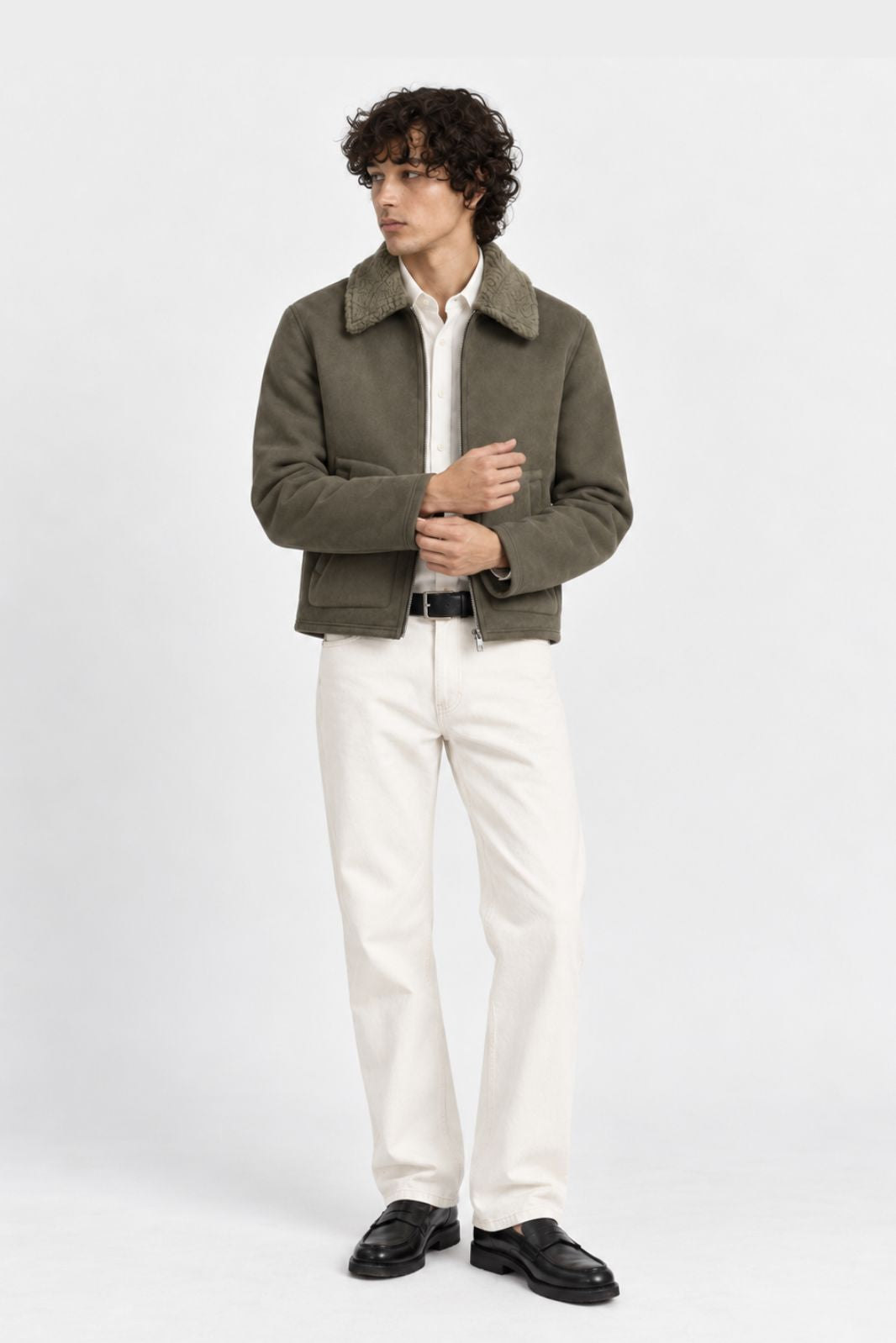 SHERPA COLLAR SUEDE JACKET