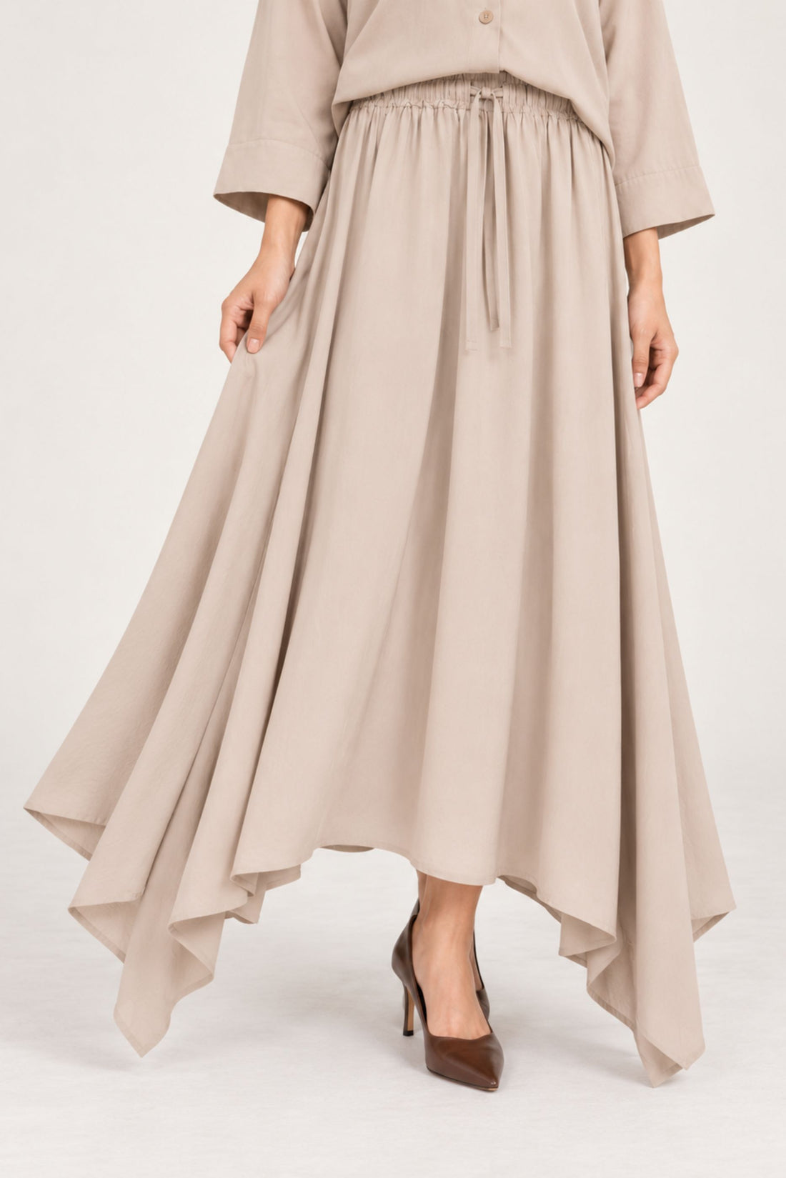 DRAWSTRING GATHERED SKIRT