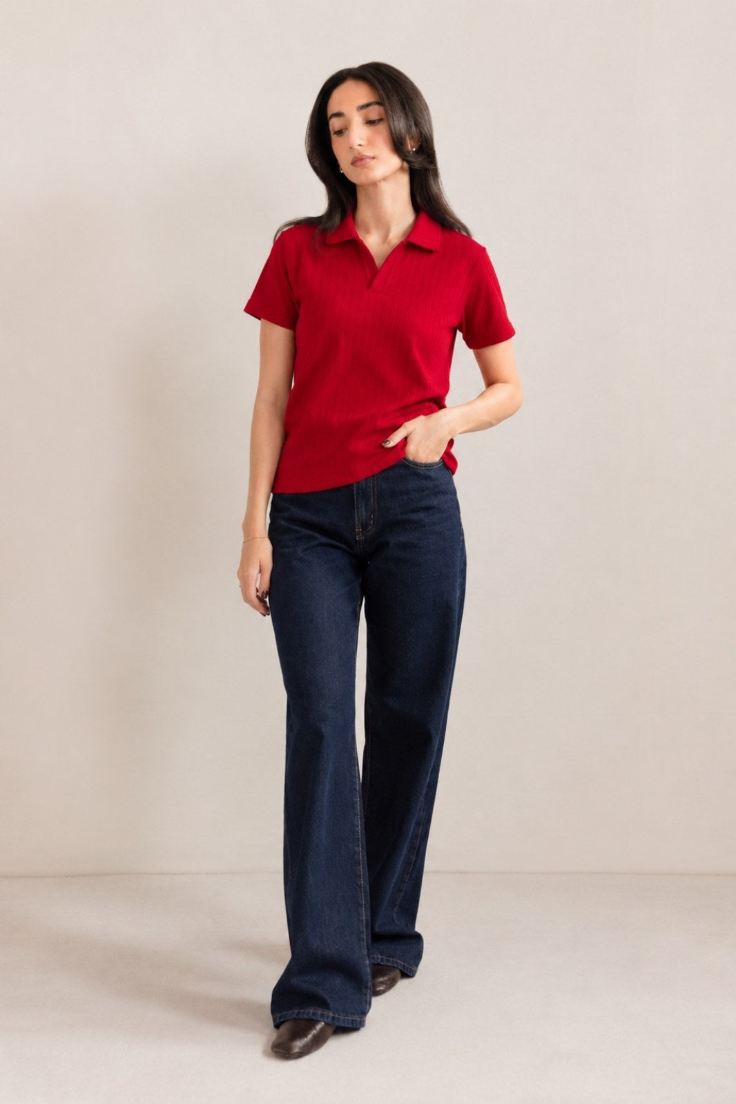 CLASSIC JOHNNY COLLAR CABLE KNIT POLO