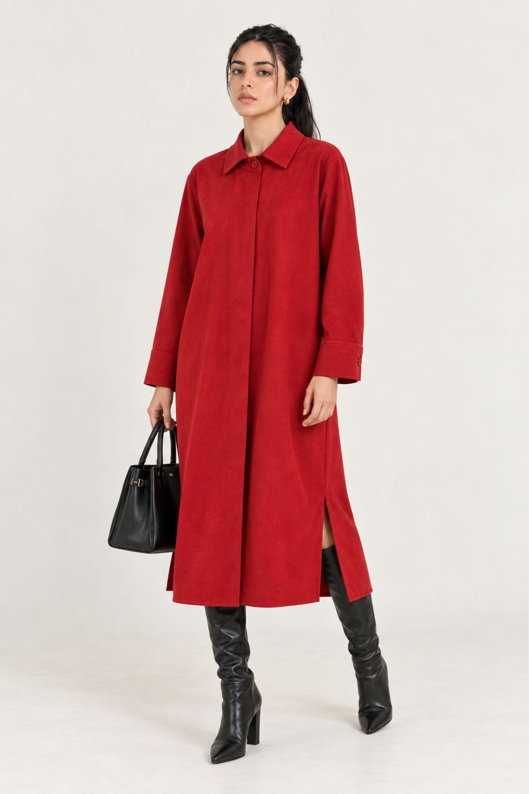 SOFT SUEDE SHIRT DRESS