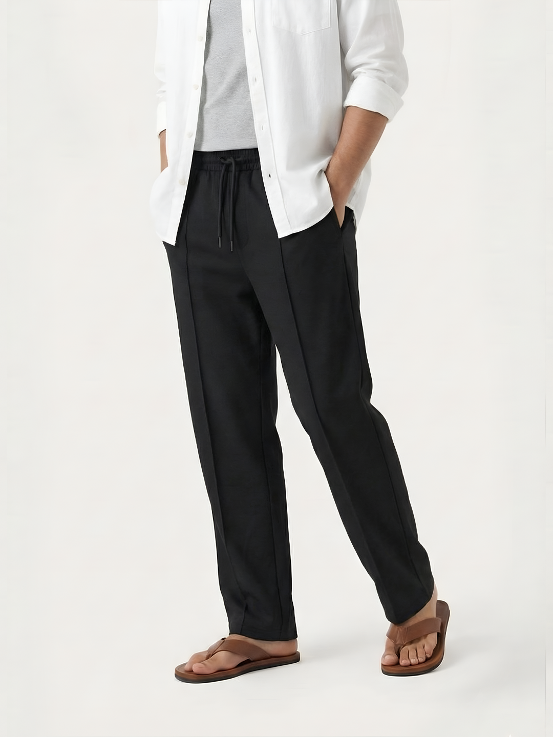 RELAXED SCUBA DRAWSTRING PANTS BLACK