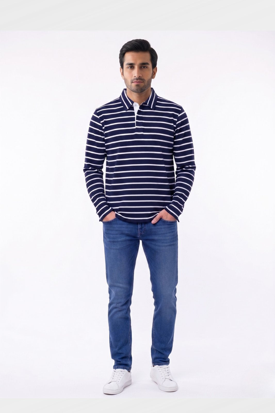 CLASSIS STRIPE LONG SLEEVE POLO