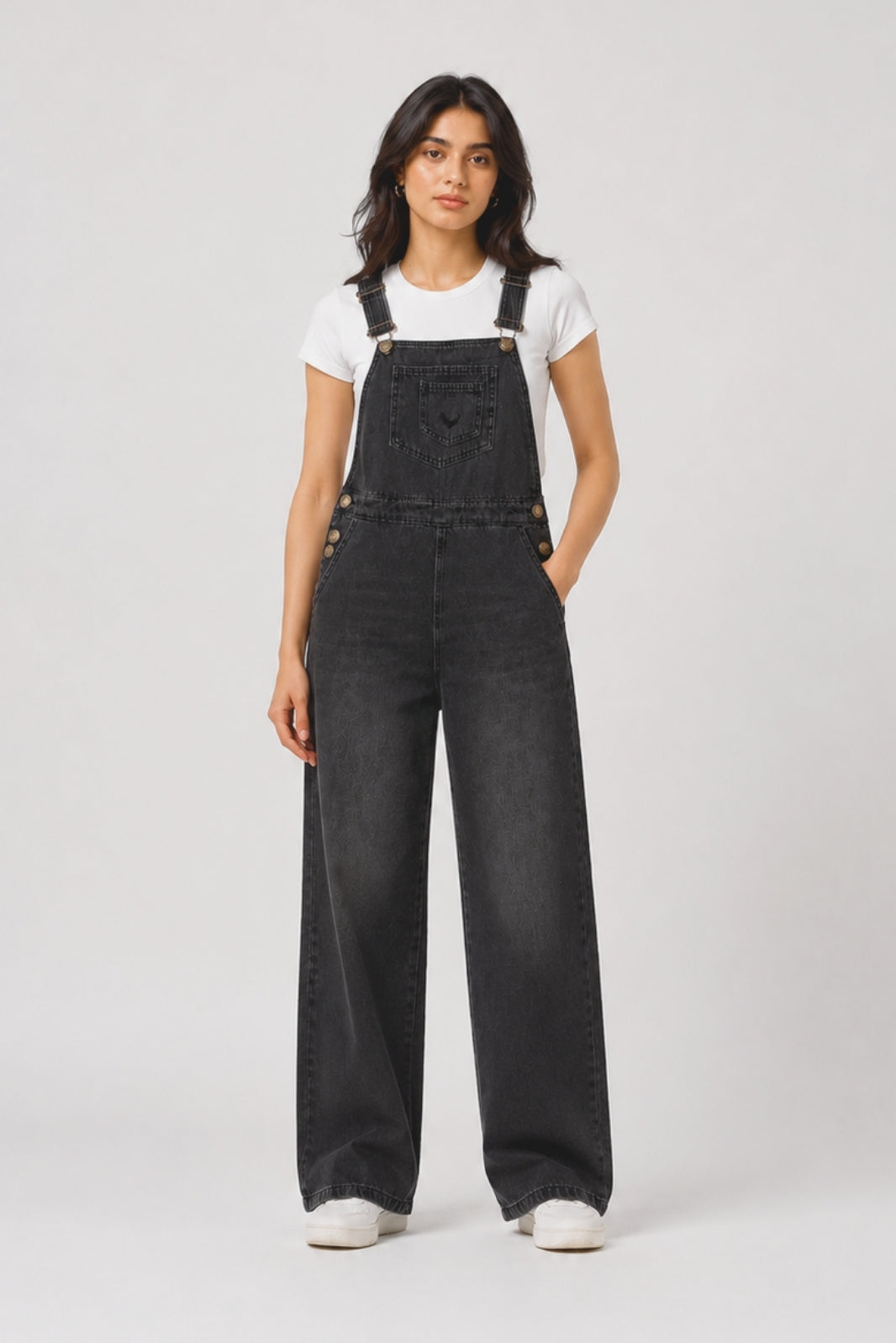 GREY DENIM OVERALL