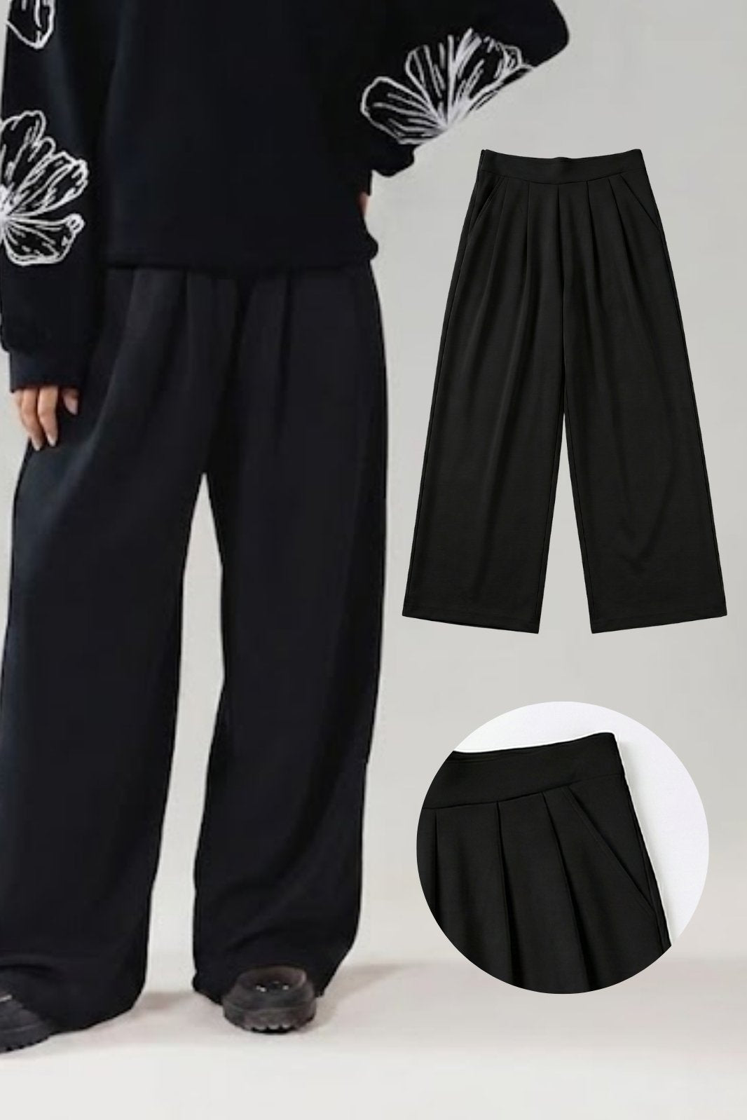 Pack of 3 Scuba Wide-Leg Pants