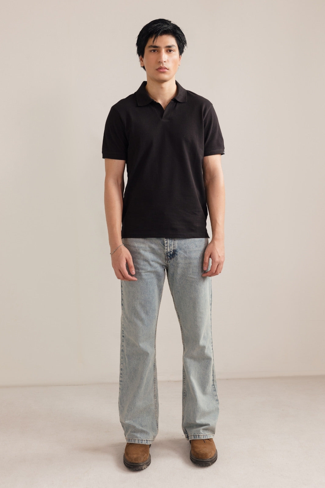 PIQUE KNIT JOHNNY POLO