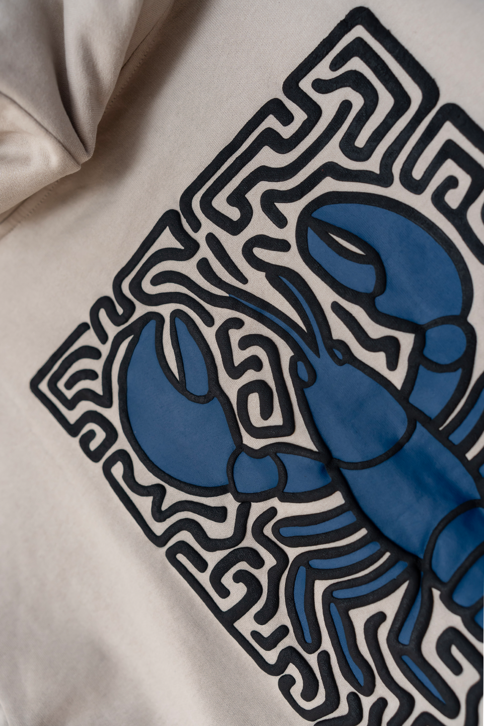 BEIGE LOBSTER MAZE HOODIE