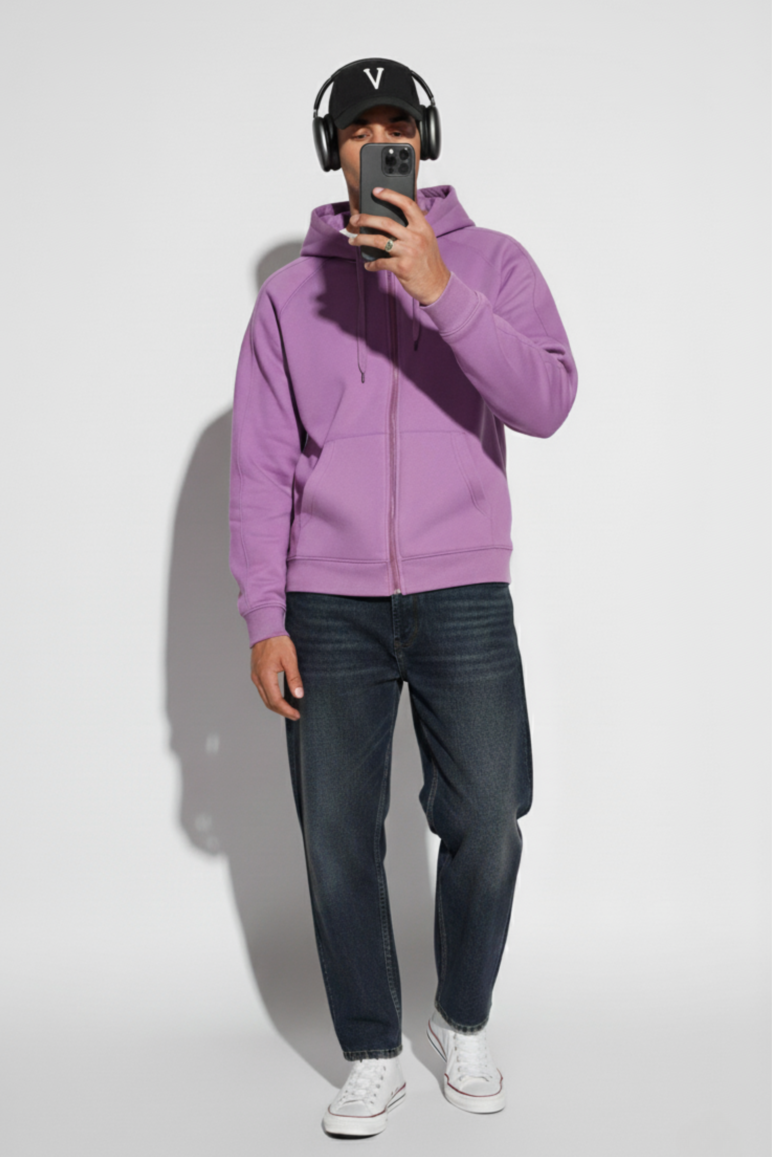 RAGLAN SLEEVES HOODIE - PURPLE