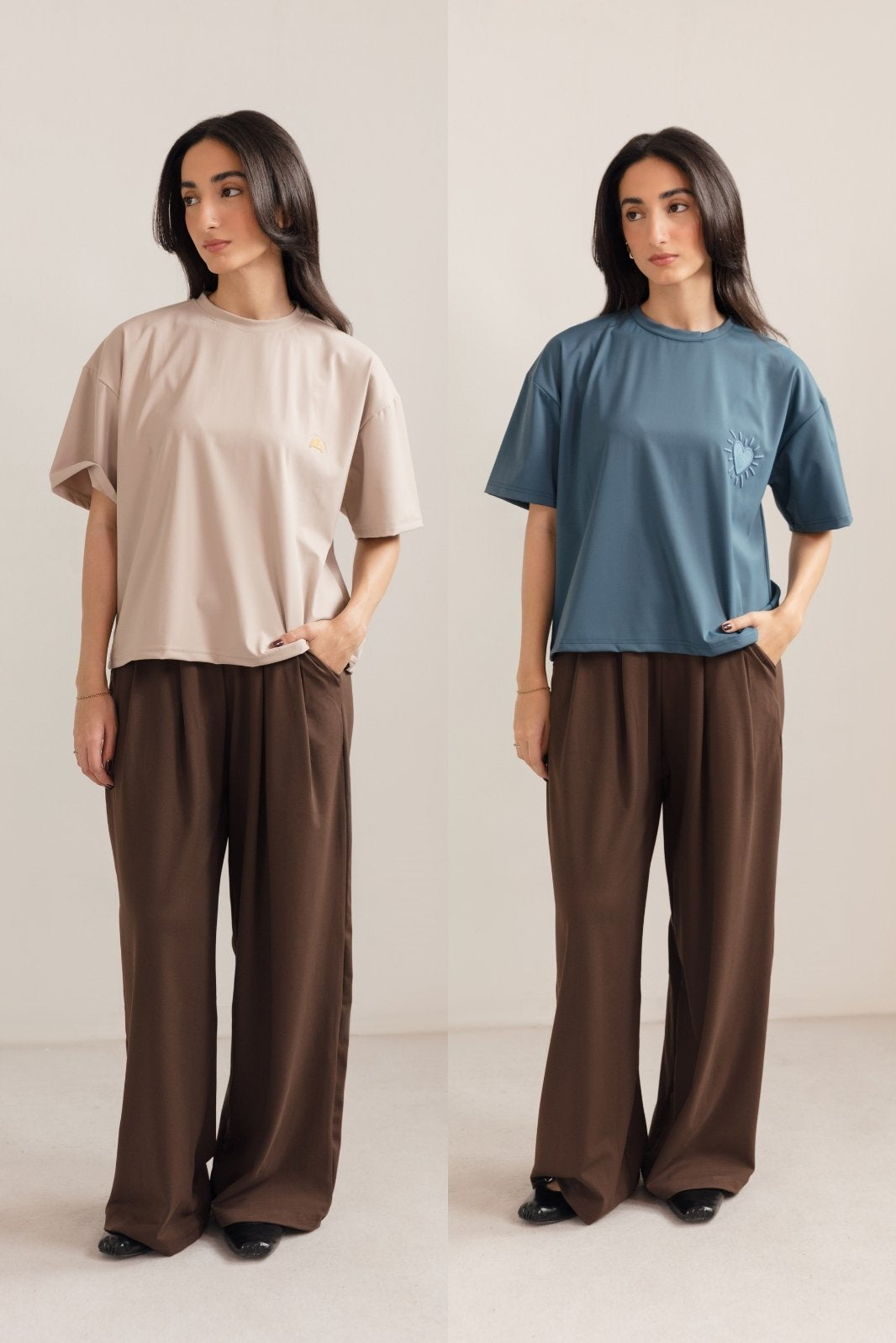 Pack of 2 Drop Shoulder Graphic Tees