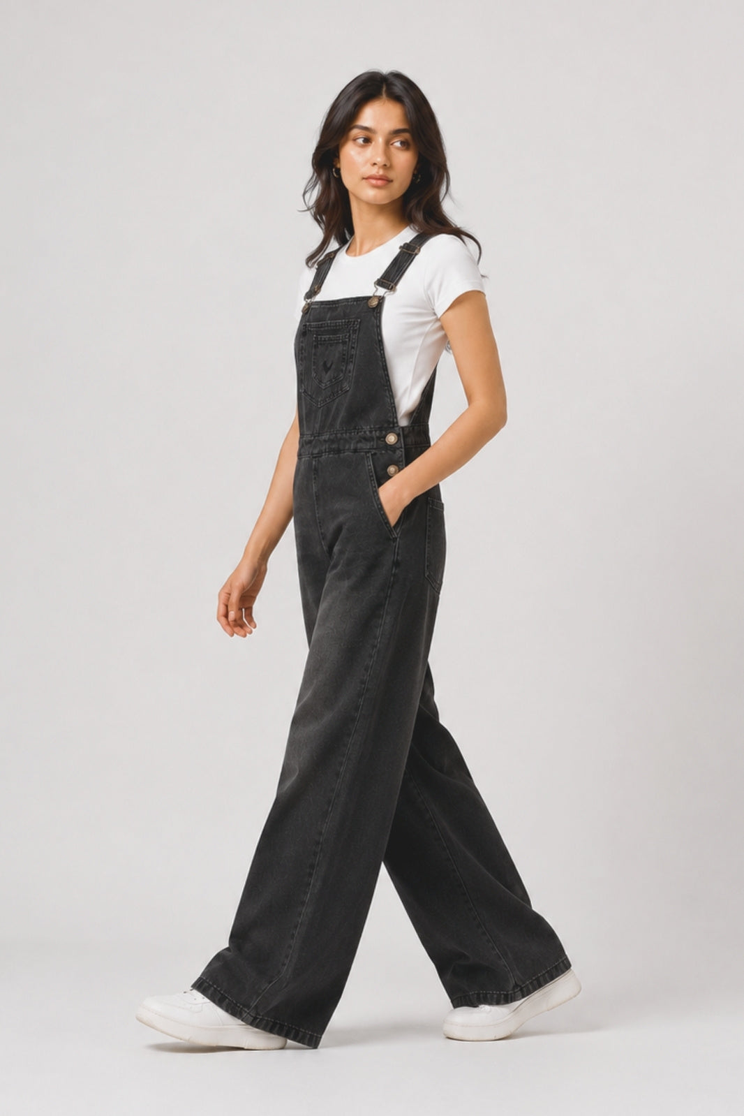 GREY DENIM OVERALL