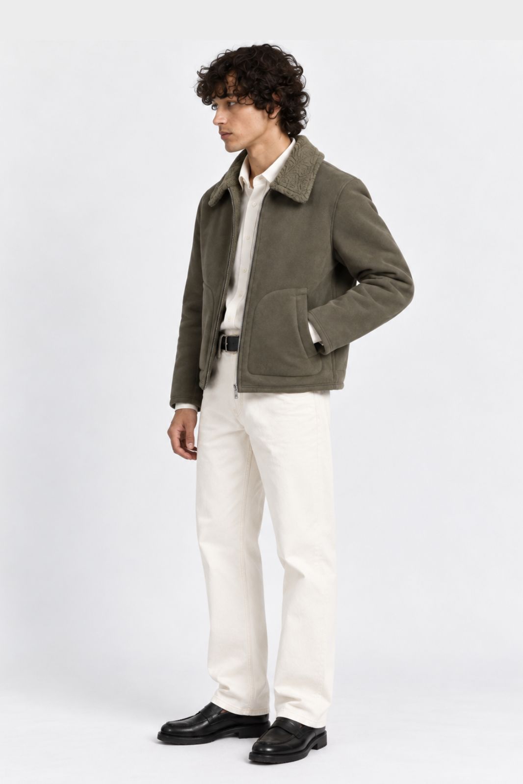 SHERPA COLLAR SUEDE JACKET