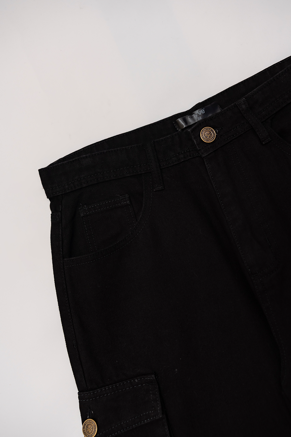 UNISEX BLACK WASH CARGO PANT