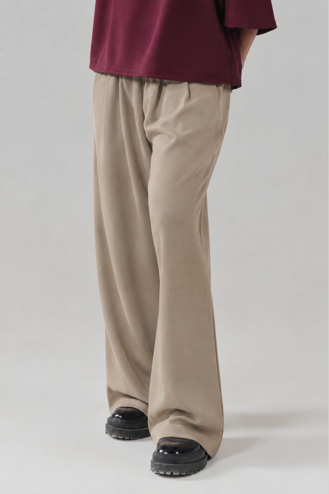 ELASTICATED SCUBA WIDE LEG PANTS