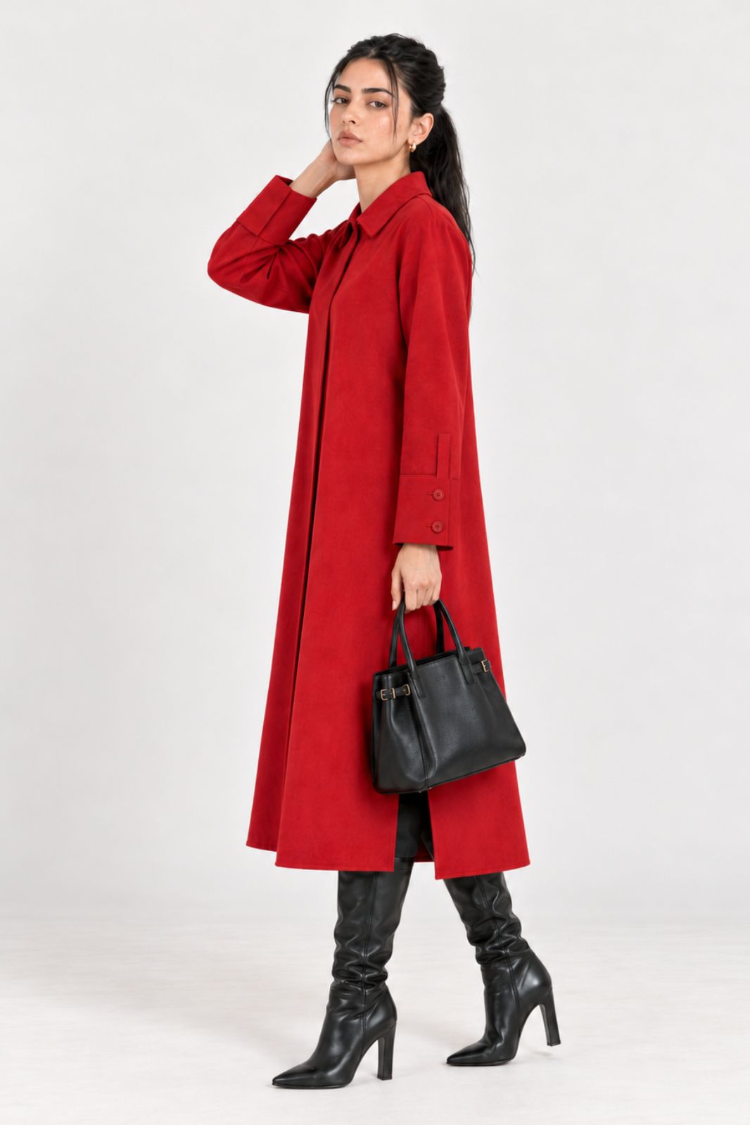 SOFT SUEDE SHIRT DRESS