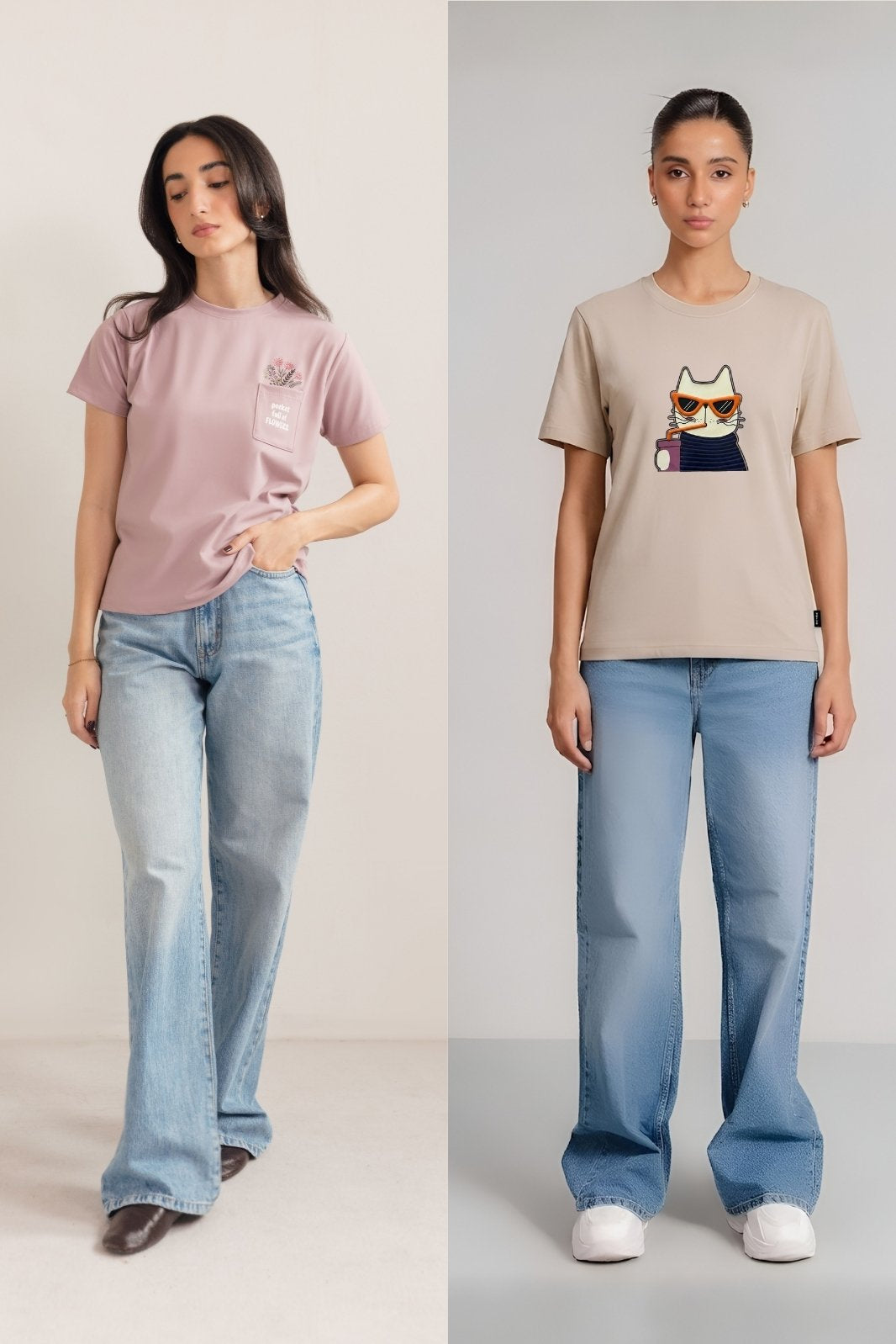 Pack of 2 Regular Fit Graphic Tees
