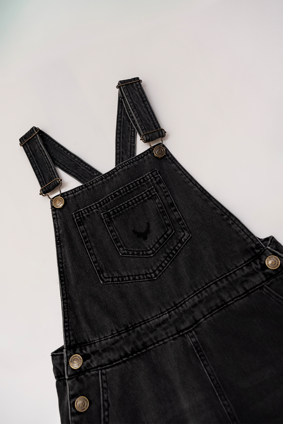 BLACK DENIM OVERALL