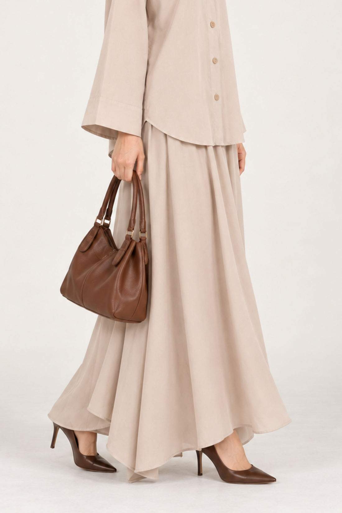 DRAWSTRING GATHERED SKIRT