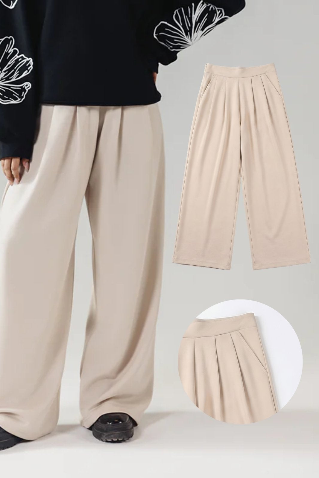 Pack of 3 Scuba Wide-Leg Pants