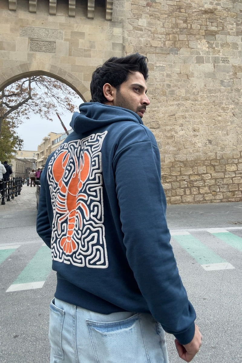 BLUE LOBSTER MAZE HOODIE