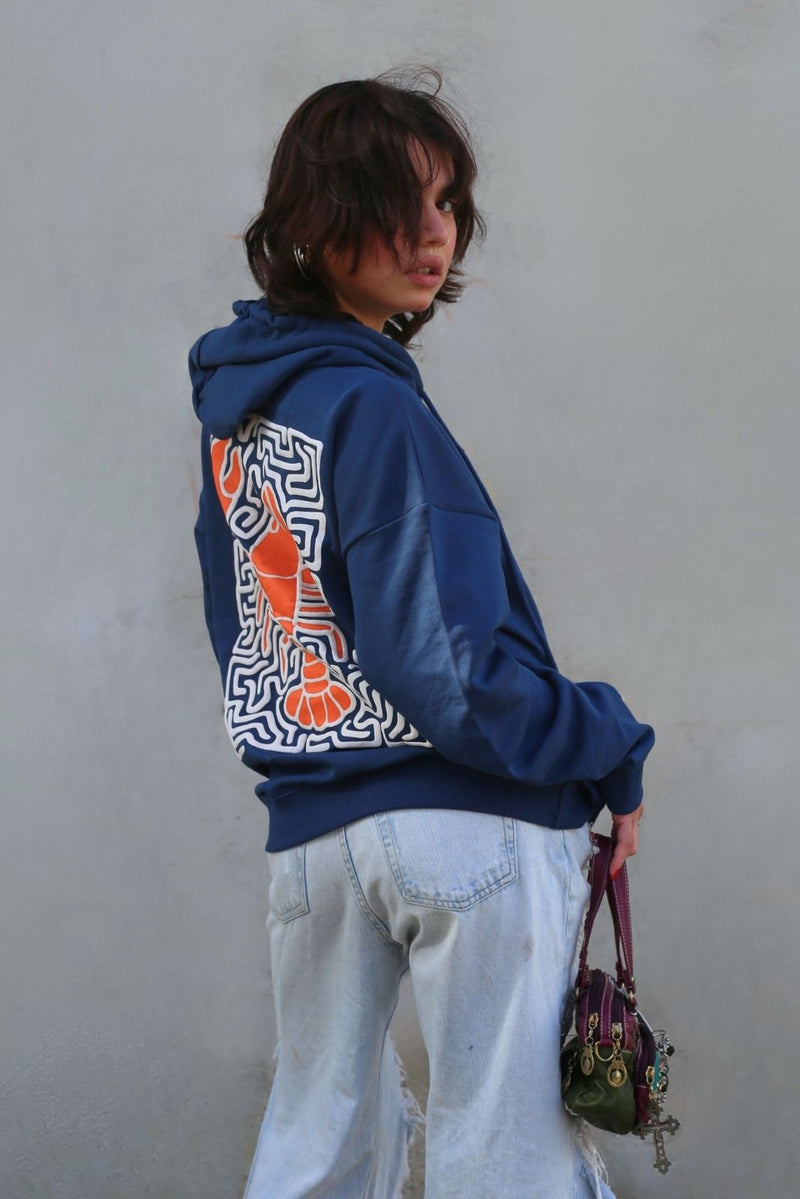 BLUE LOBSTER MAZE HOODIE
