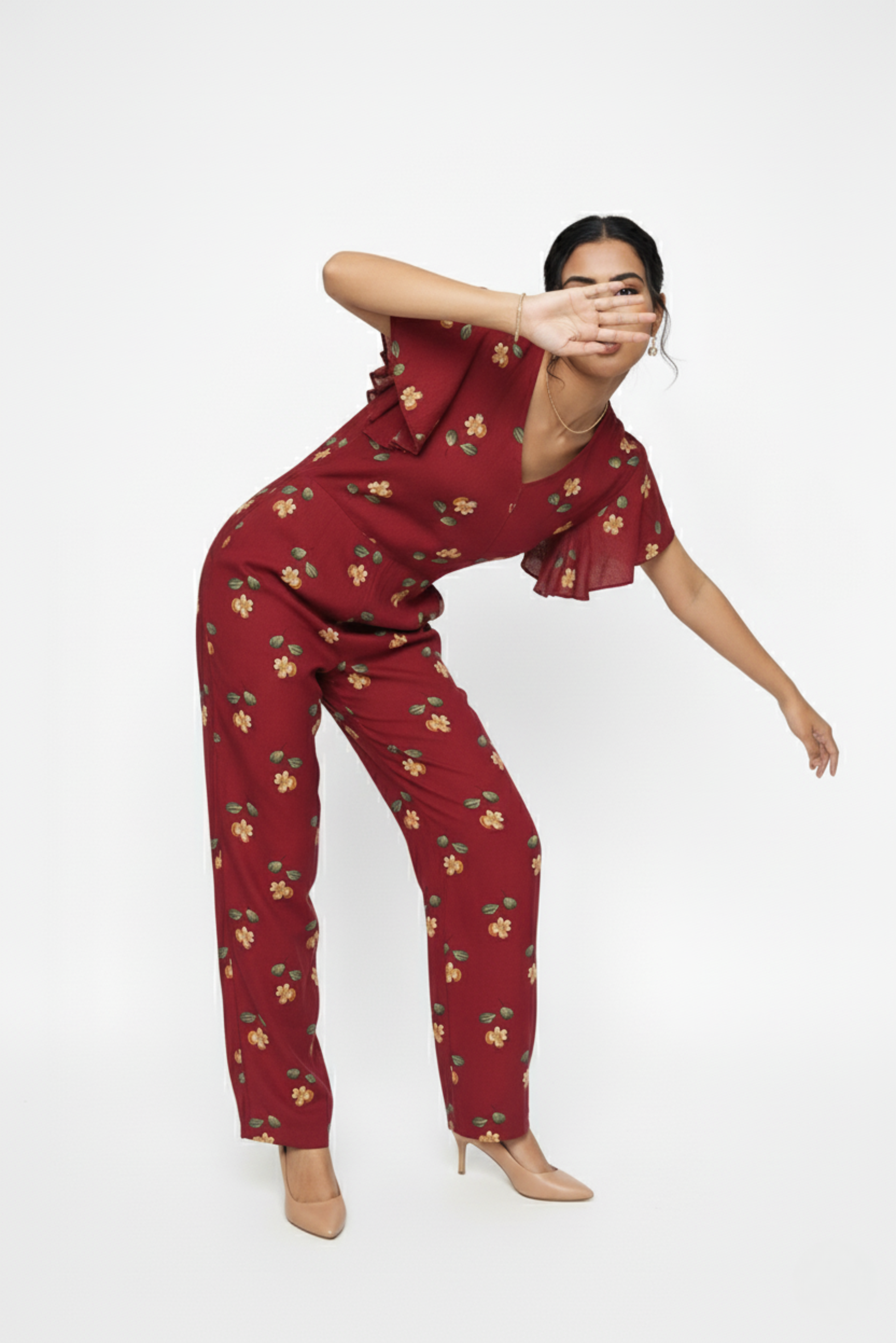 Trendy pants for women beige cargo casual look