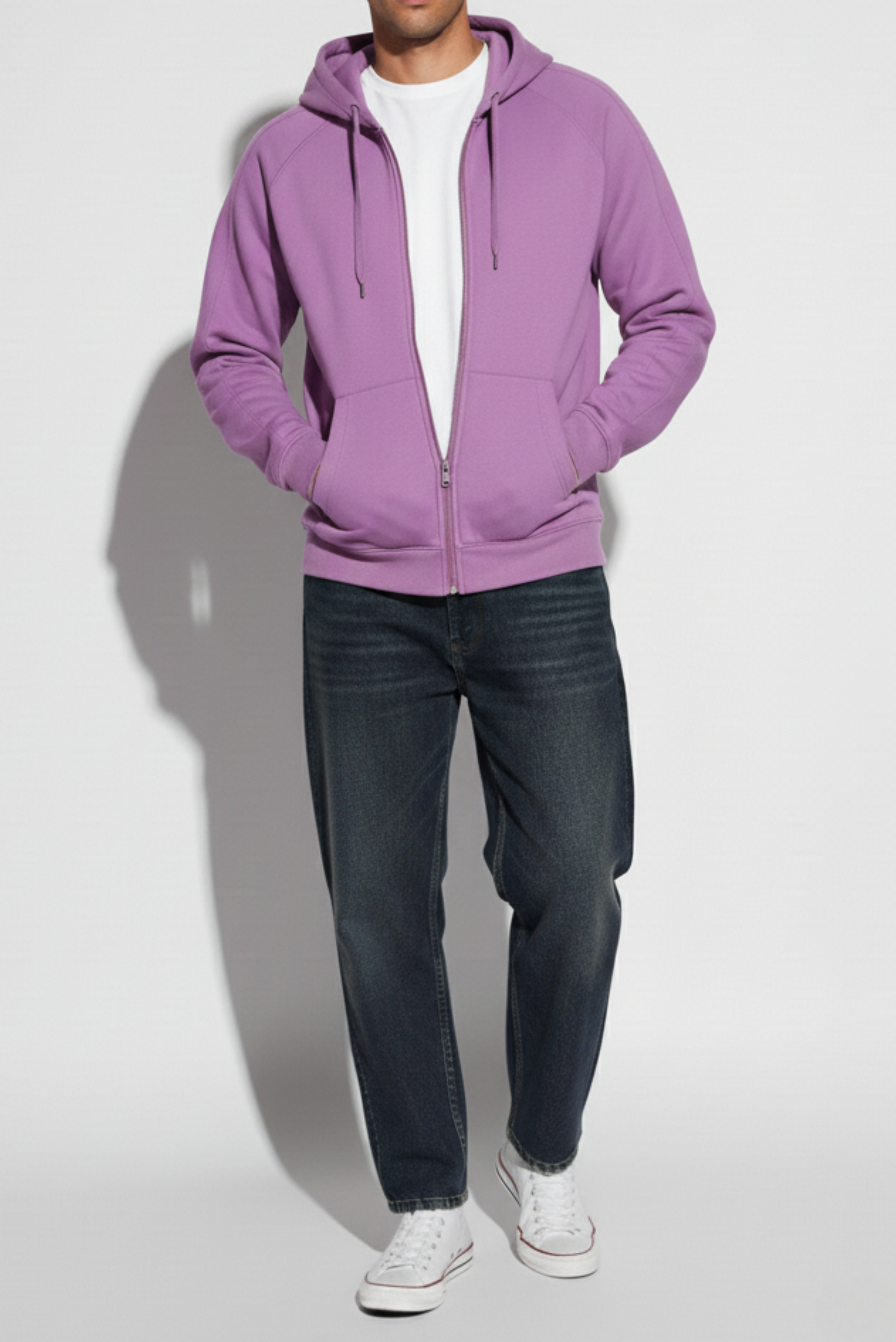men hoodie in purple styled for everyday casual wear -verve store
