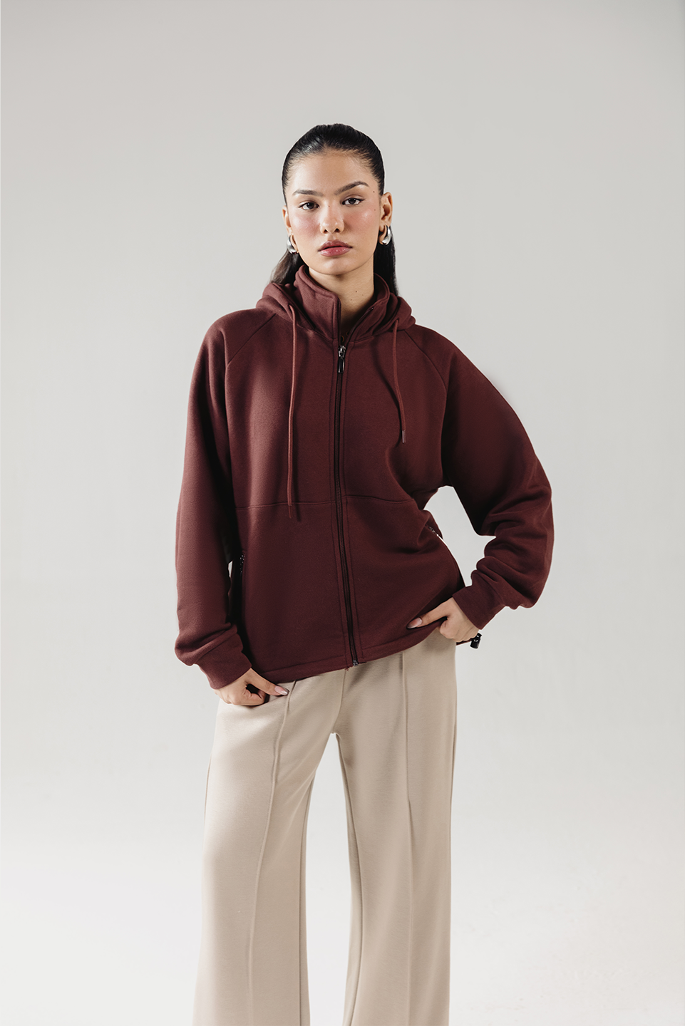 STRUCTURED ZIP HOODIE