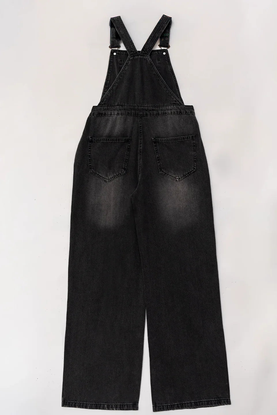 Black denim overall pants for women pakistan back view Pakistan