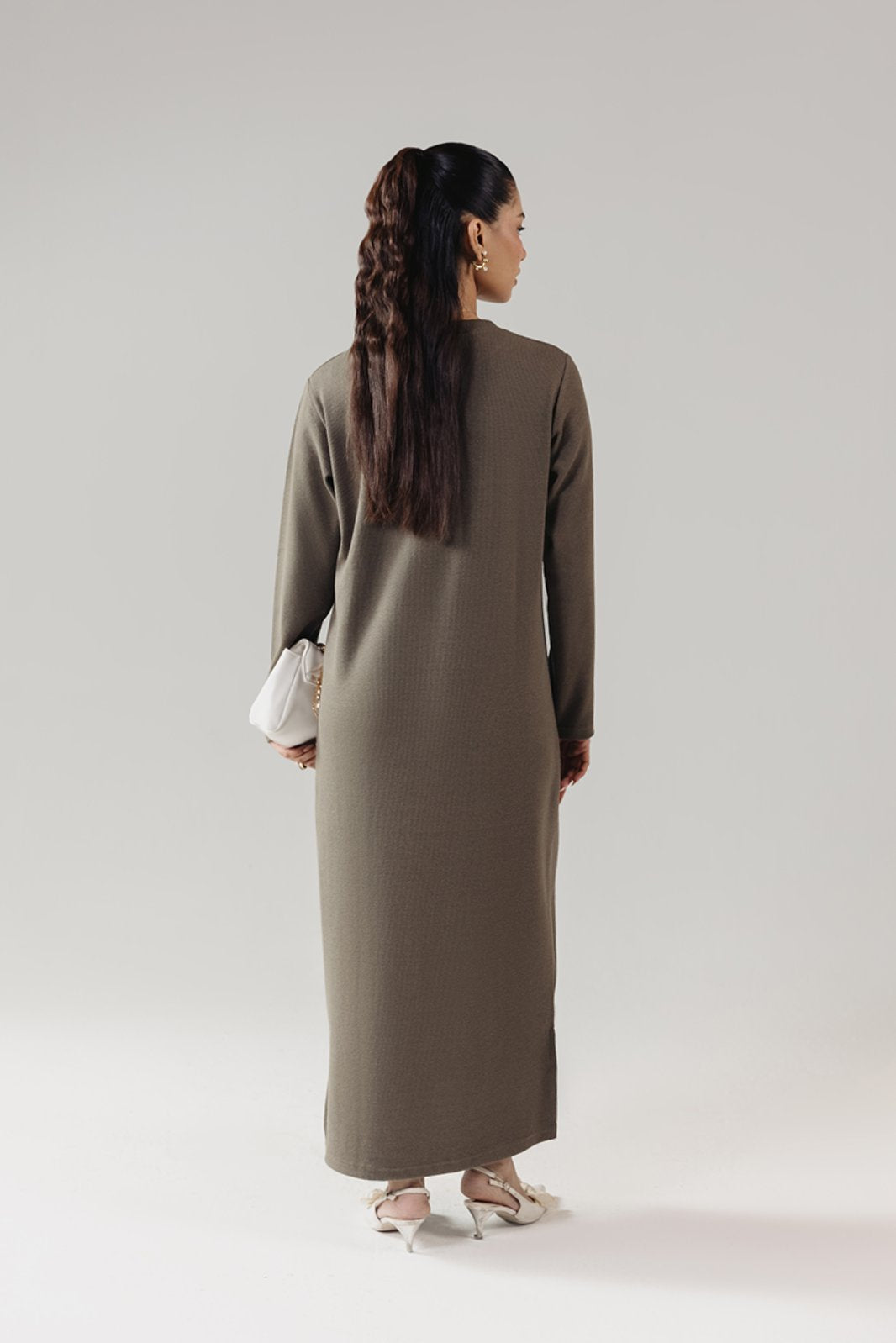 RIB KNIT MIDI DRESS