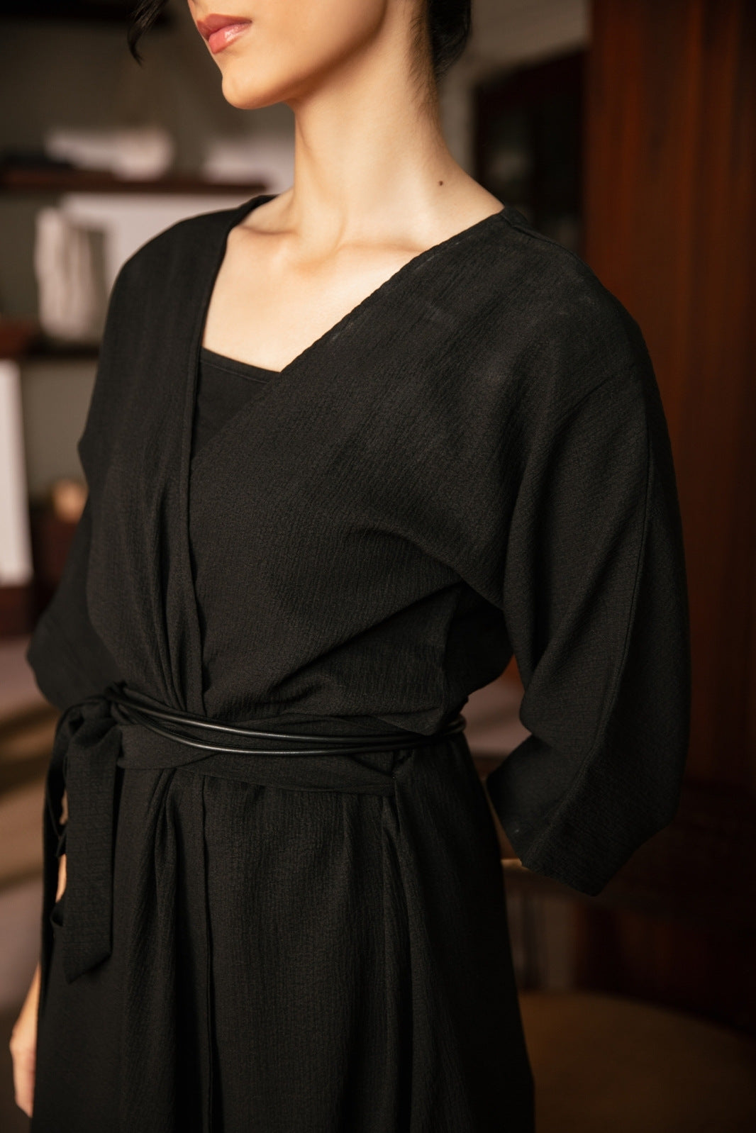 WRAP MIDI DRESS