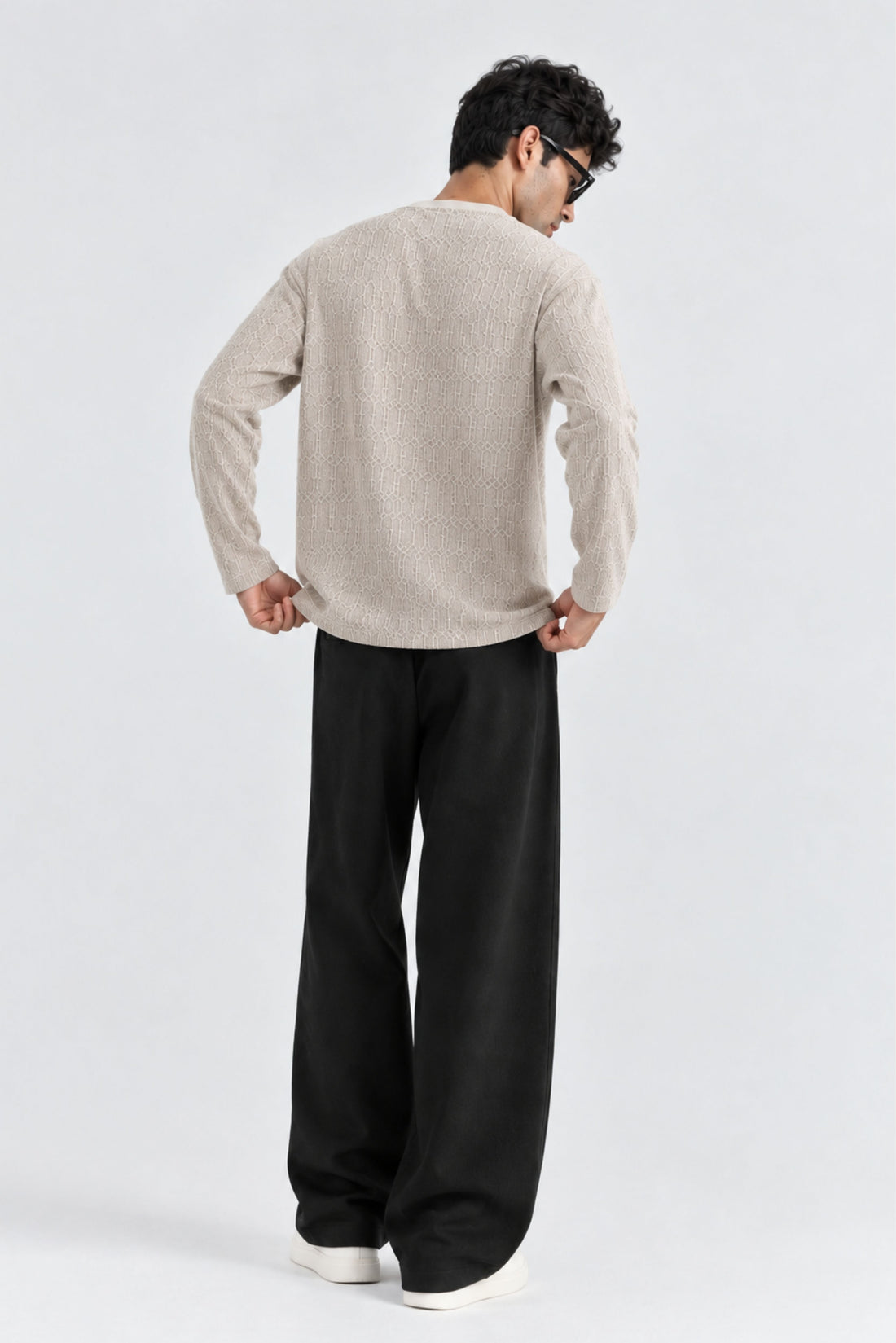 TEXTURED RIB LONG SLEEVE TEE