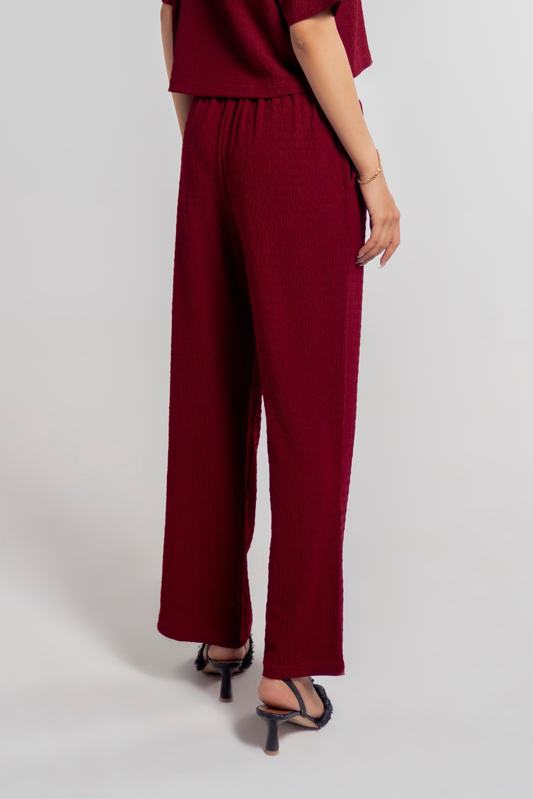 TEXTURED WIDE LEG PANT