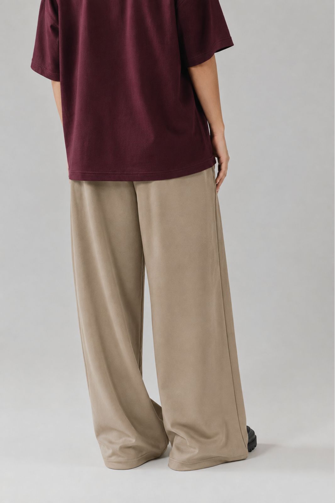 ELASTICATED SCUBA WIDE LEG PANTS