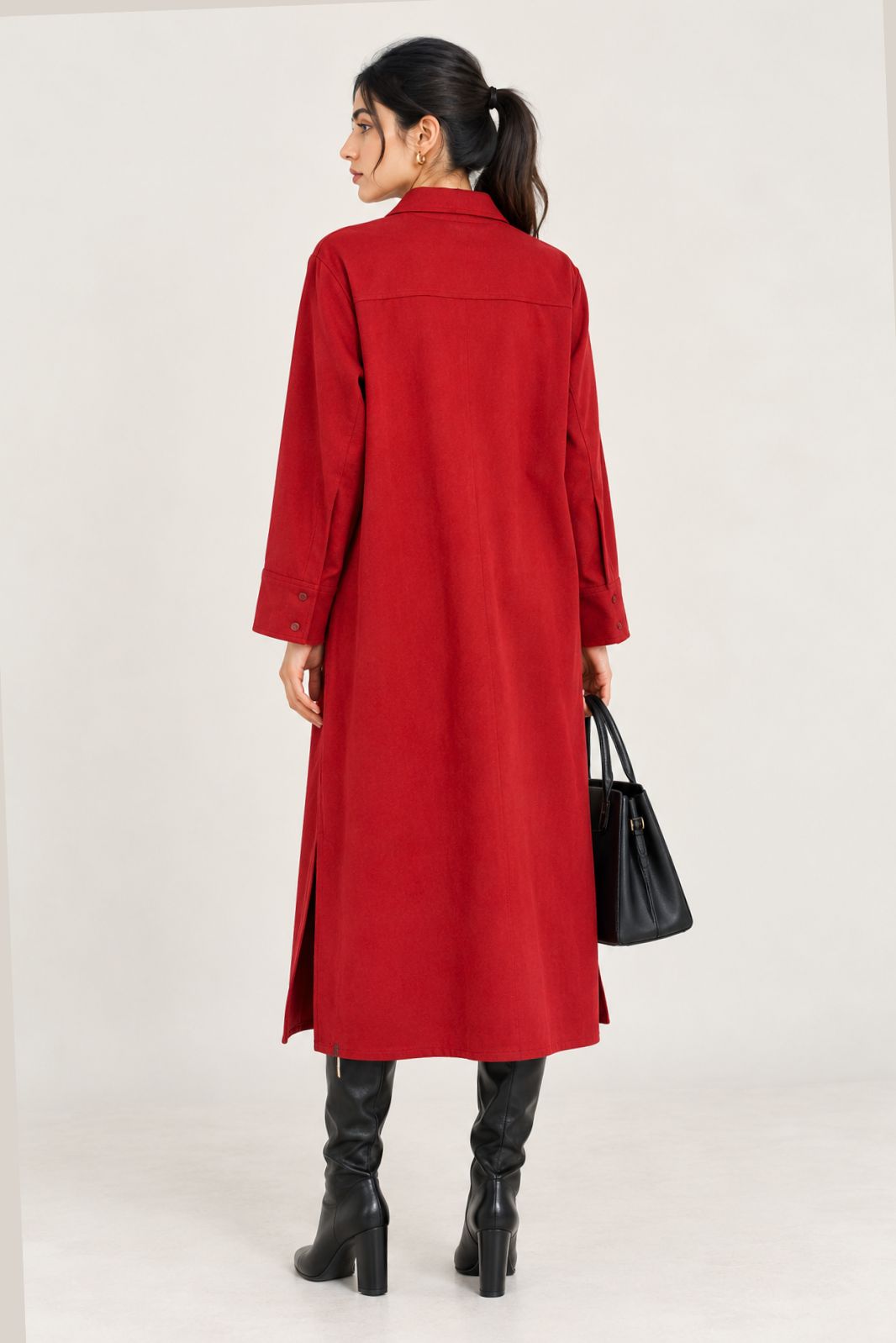 SOFT SUEDE SHIRT DRESS