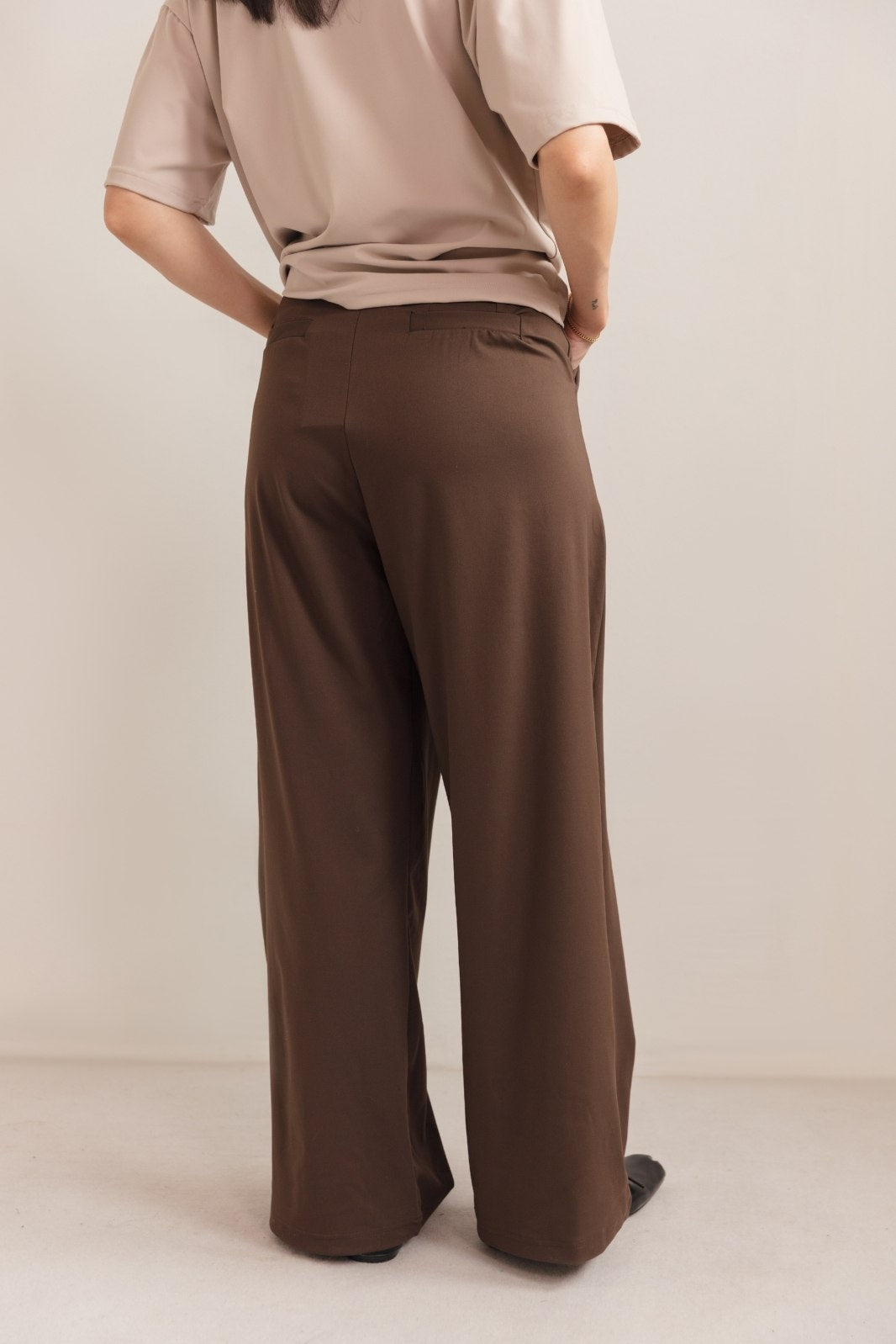 ELASTICATED SCUBA WIDE LEG PANTS