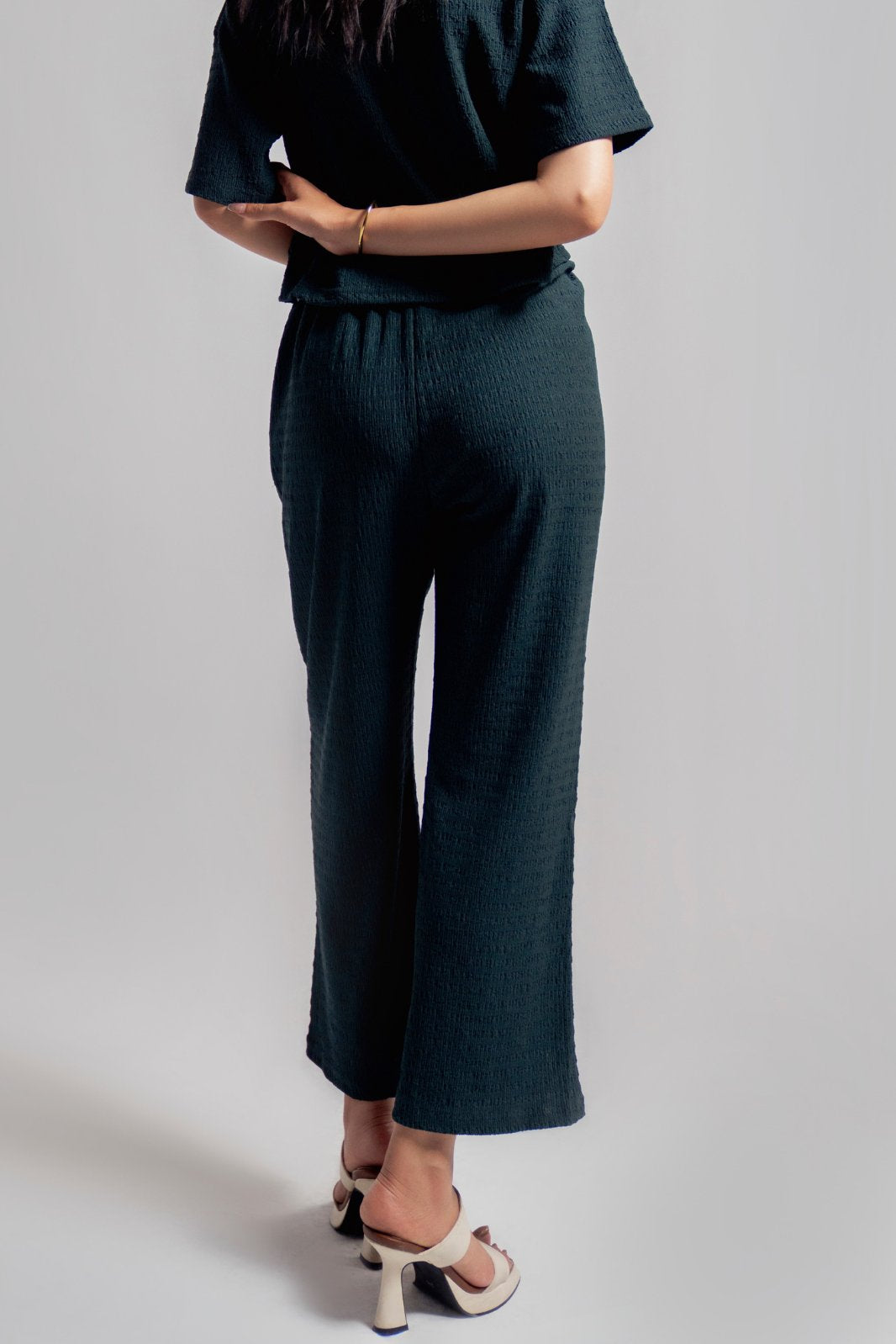 TEXTURED WIDE LEG PANT