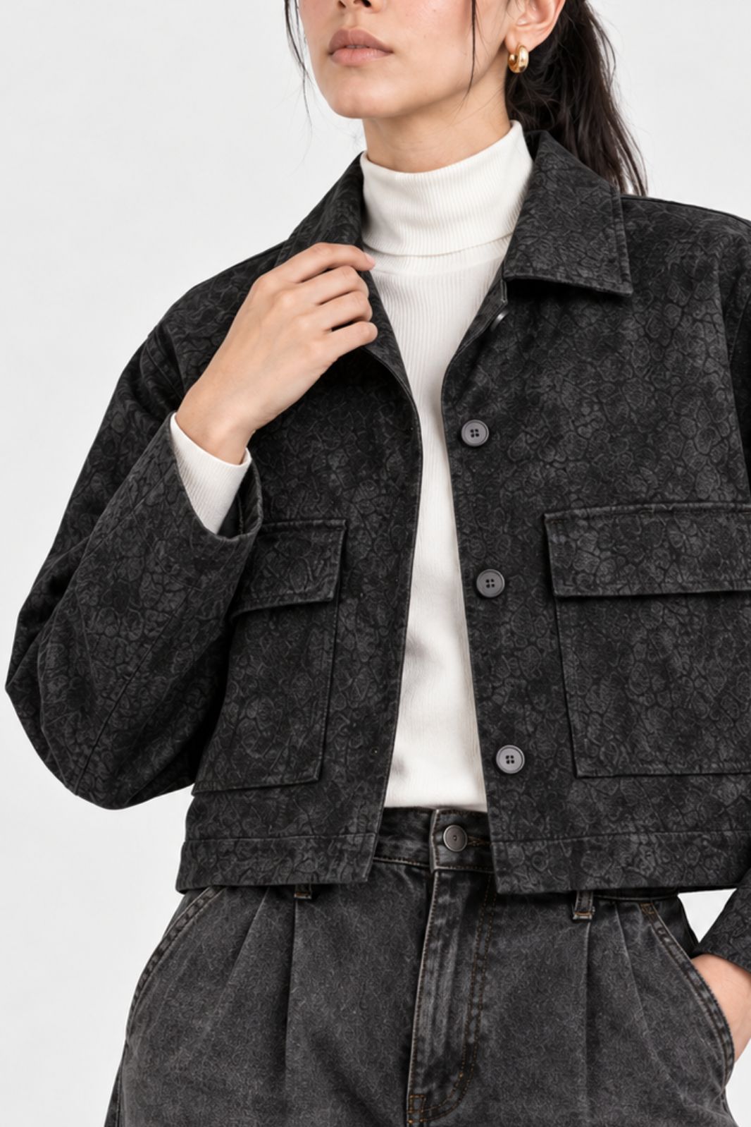 STRUCTURED CROC JACKET