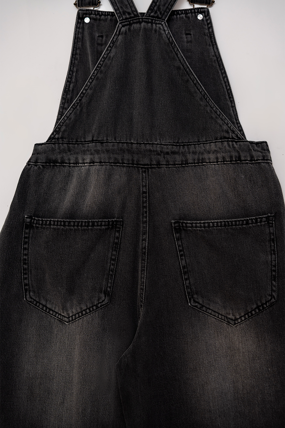 BLACK DENIM OVERALL
