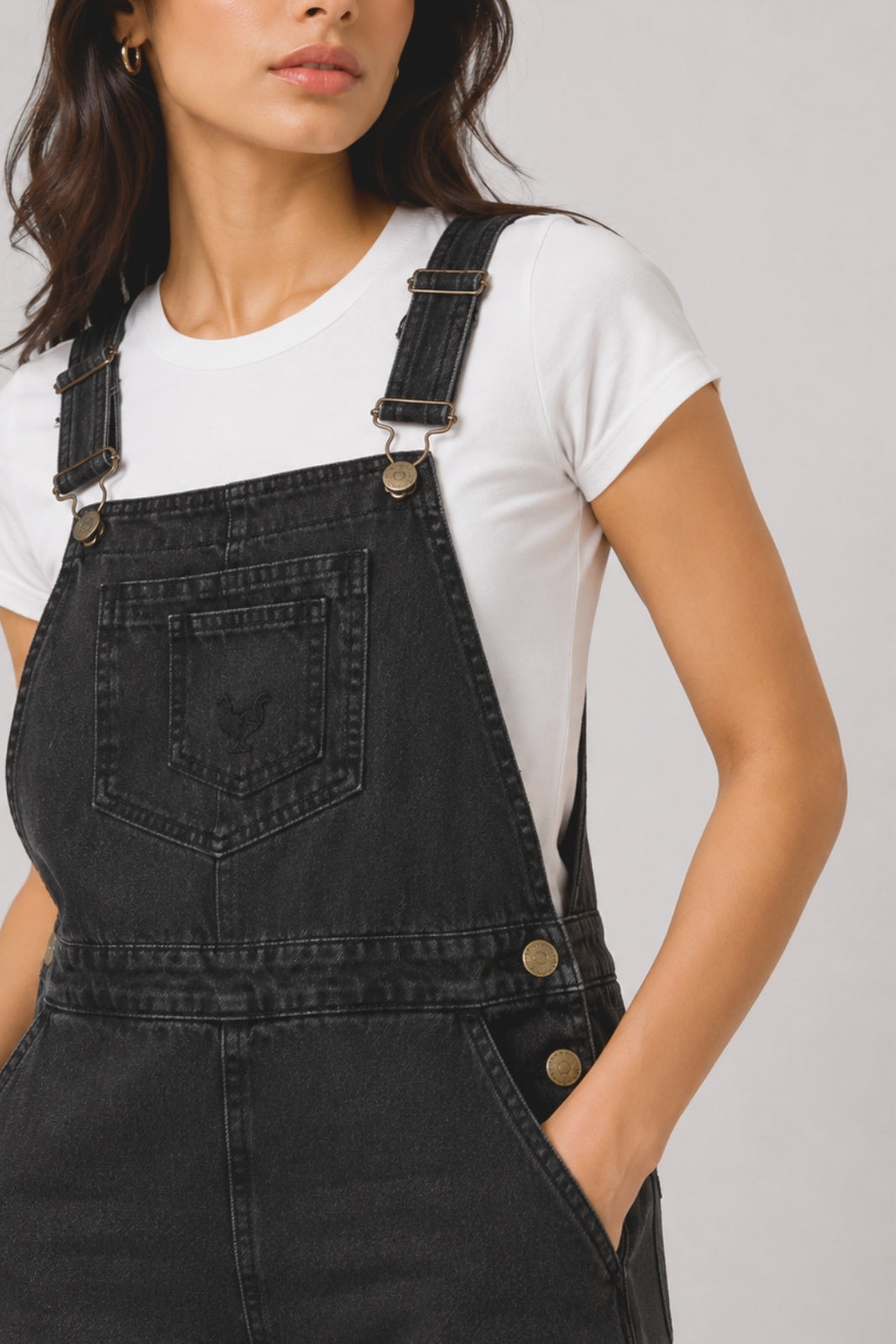 GREY DENIM OVERALL