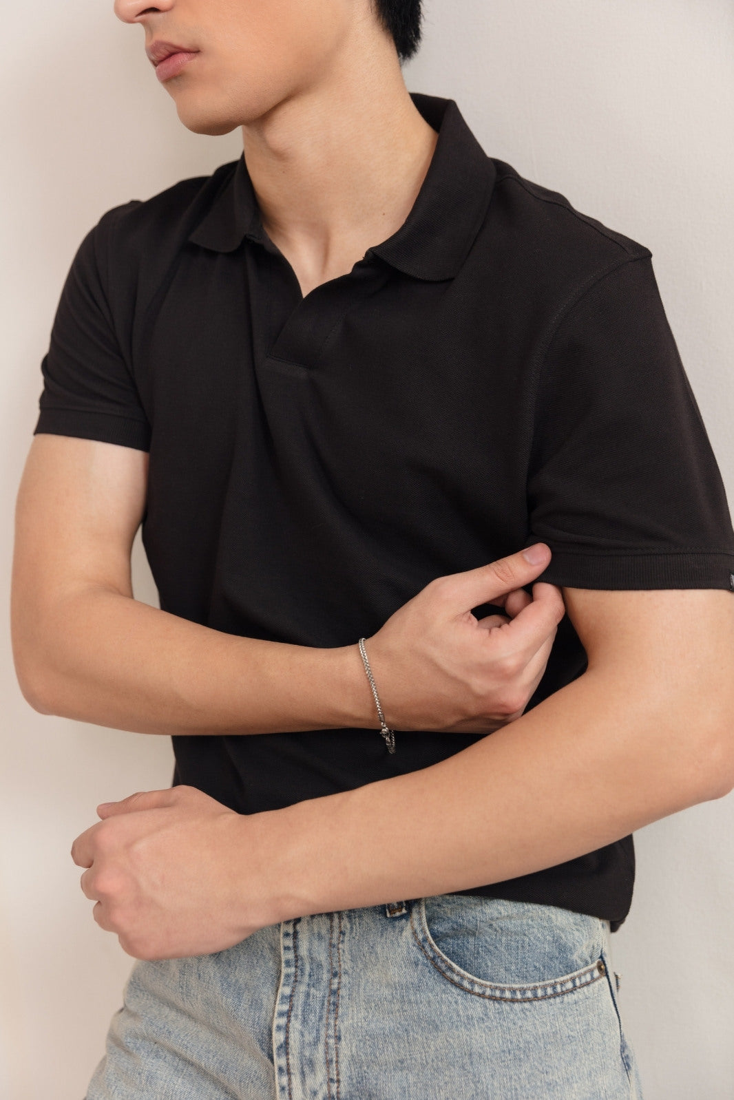 PIQUE KNIT JOHNNY POLO