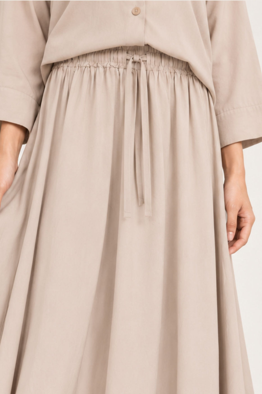 DRAWSTRING GATHERED SKIRT