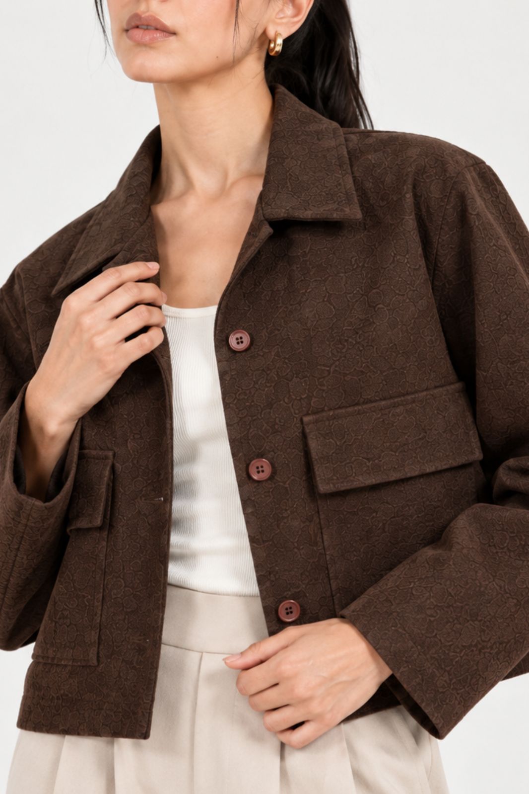STRUCTURED CROC JACKET