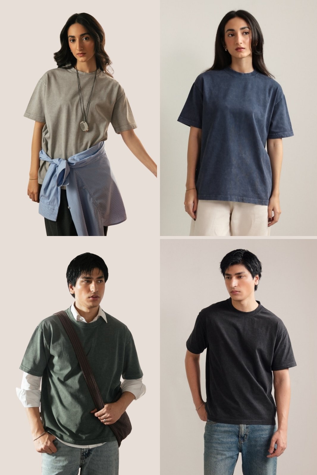 Pack of 4 Acid Wash Tees