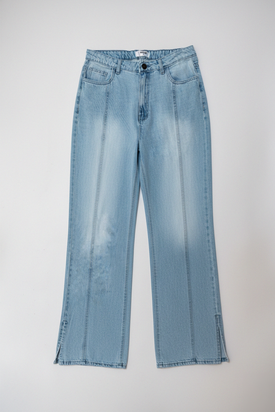SIDE SLIT WIDE LEG JEANS