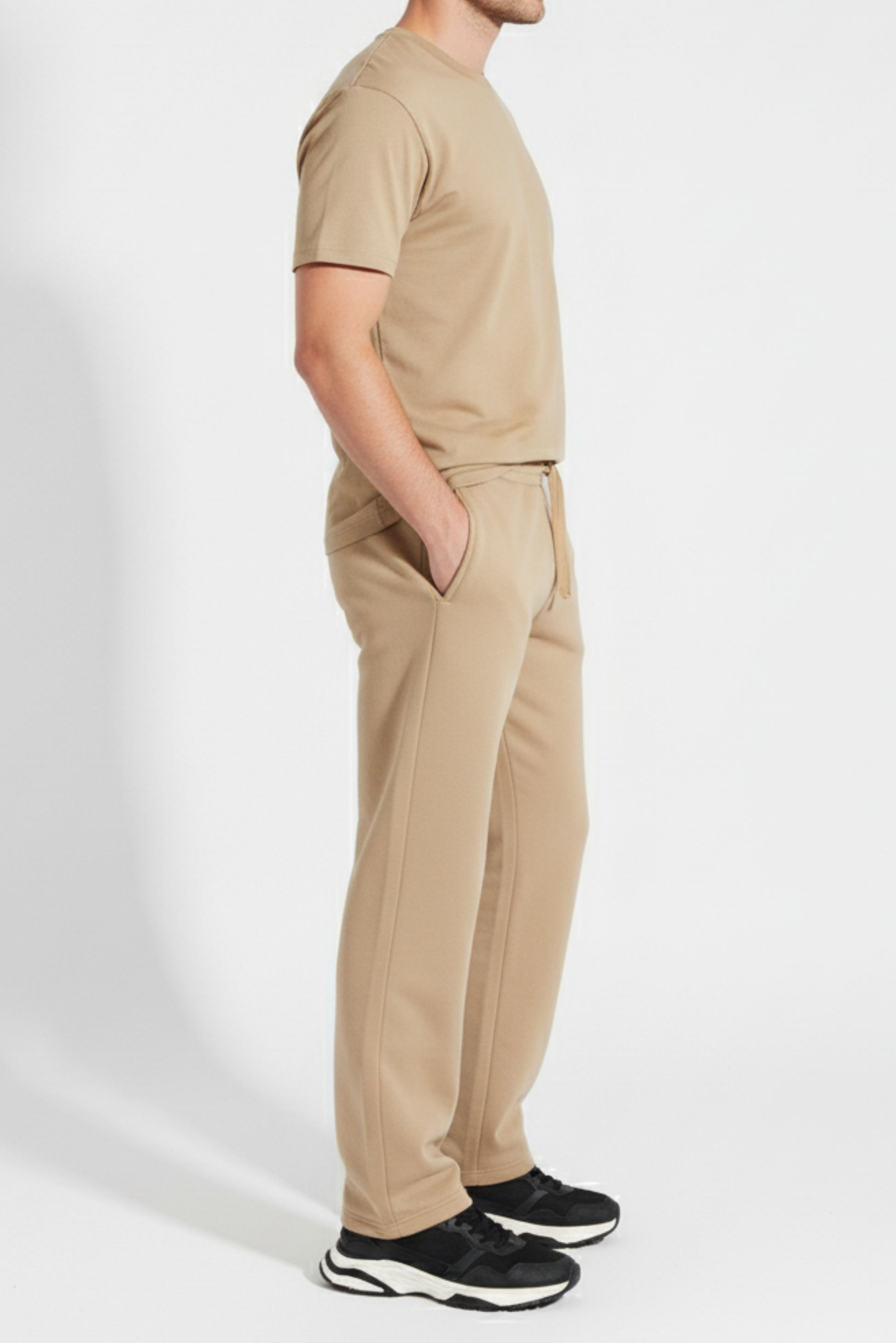 Khaki winter trousers for men in Pakistan side view casual wear