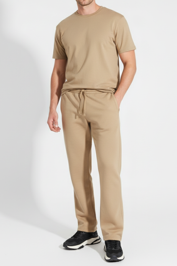 Winter trousers for men in Pakistan khaki color front view worn by model